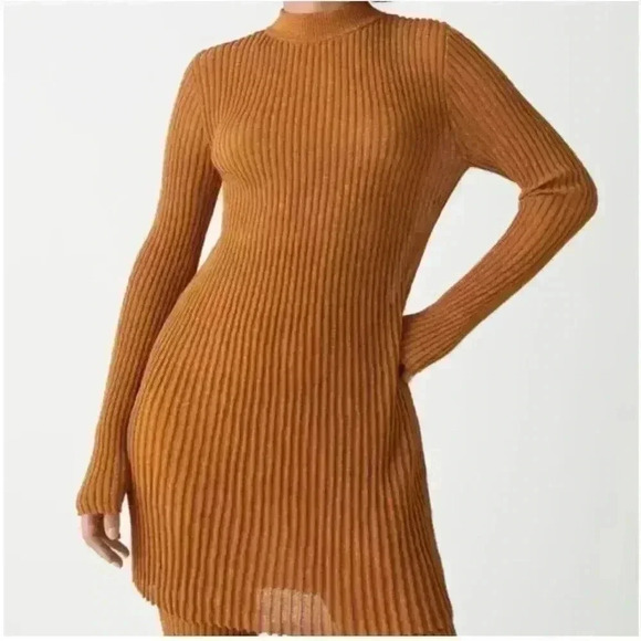 & Other Stories Autumn Fall Gold Glitter Ribbed Dress | Gold Brown Orange | SZ S - Picture 1 of 12